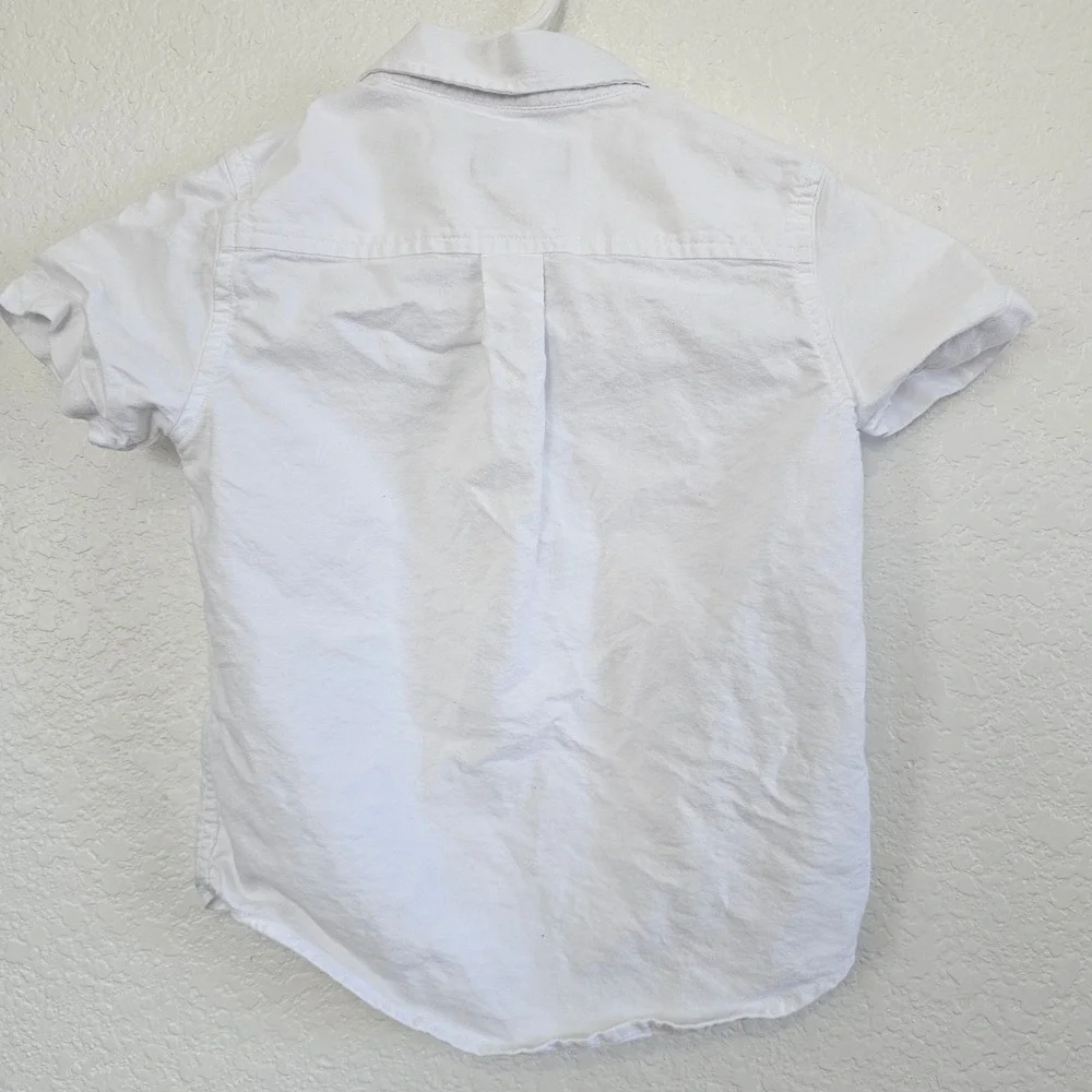 The‎ Childrens Place Boys White Short Sleeve Button Down Shirt Size 3T